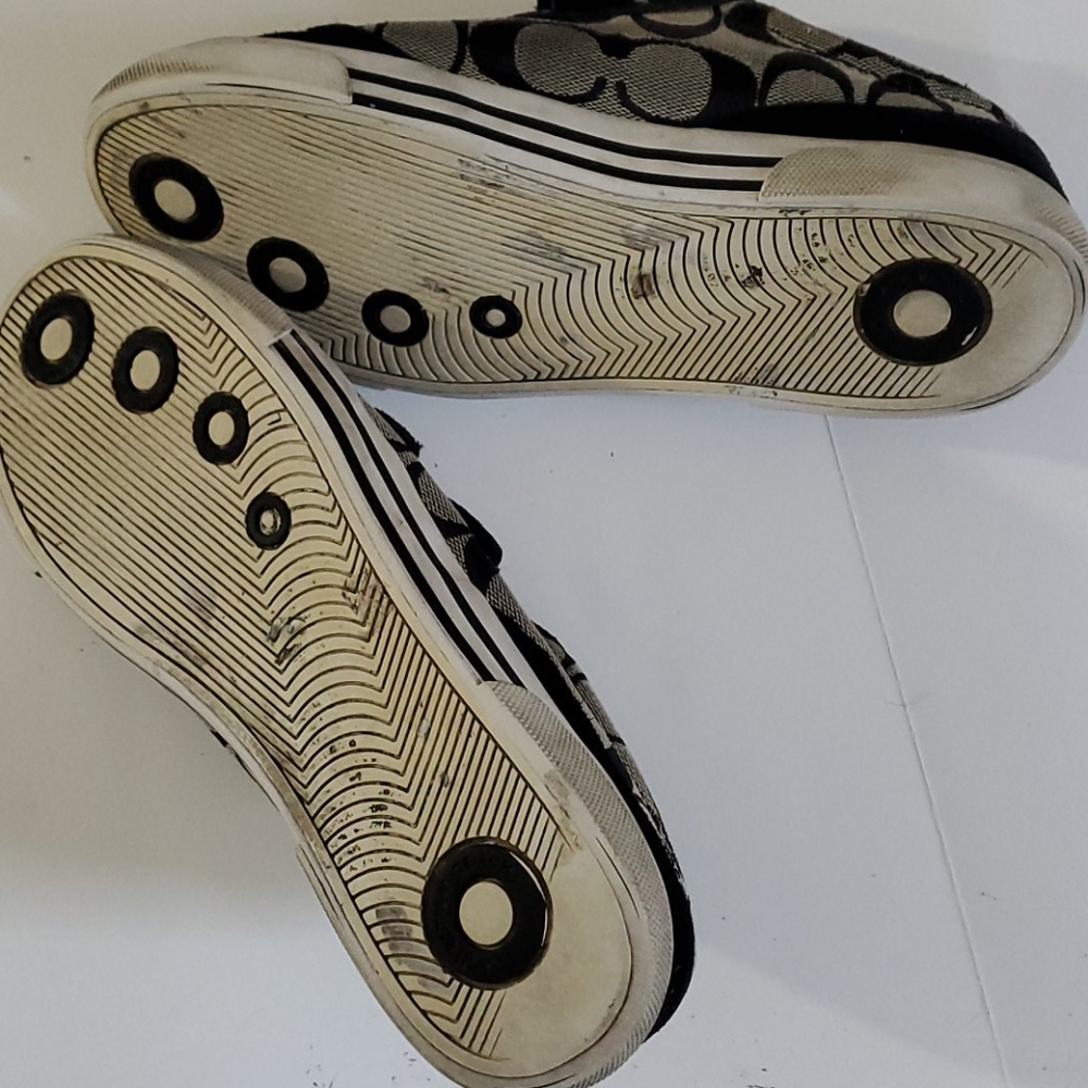 Coach Women's Black Signature Logo Velcro Sneakers - Picture 6 of 8